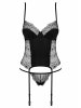 Obsessive Gorset i stringi Sharlotte czarny